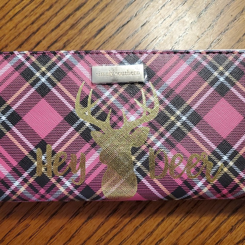 Simply Southern Wallet - Hey Deer - Plaid - NWT